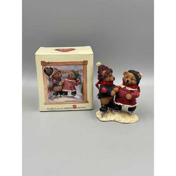 Heart Patch Place Bear Couple Ice Skating Figurine First Edition 1996 - Picture 1 of 11